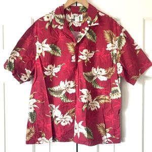SIZE XL RED ALOHA SHIRT BY KY INTERNATIONAL